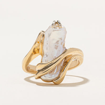 Baroque Pearl Bypass Ring | SZ 7.25