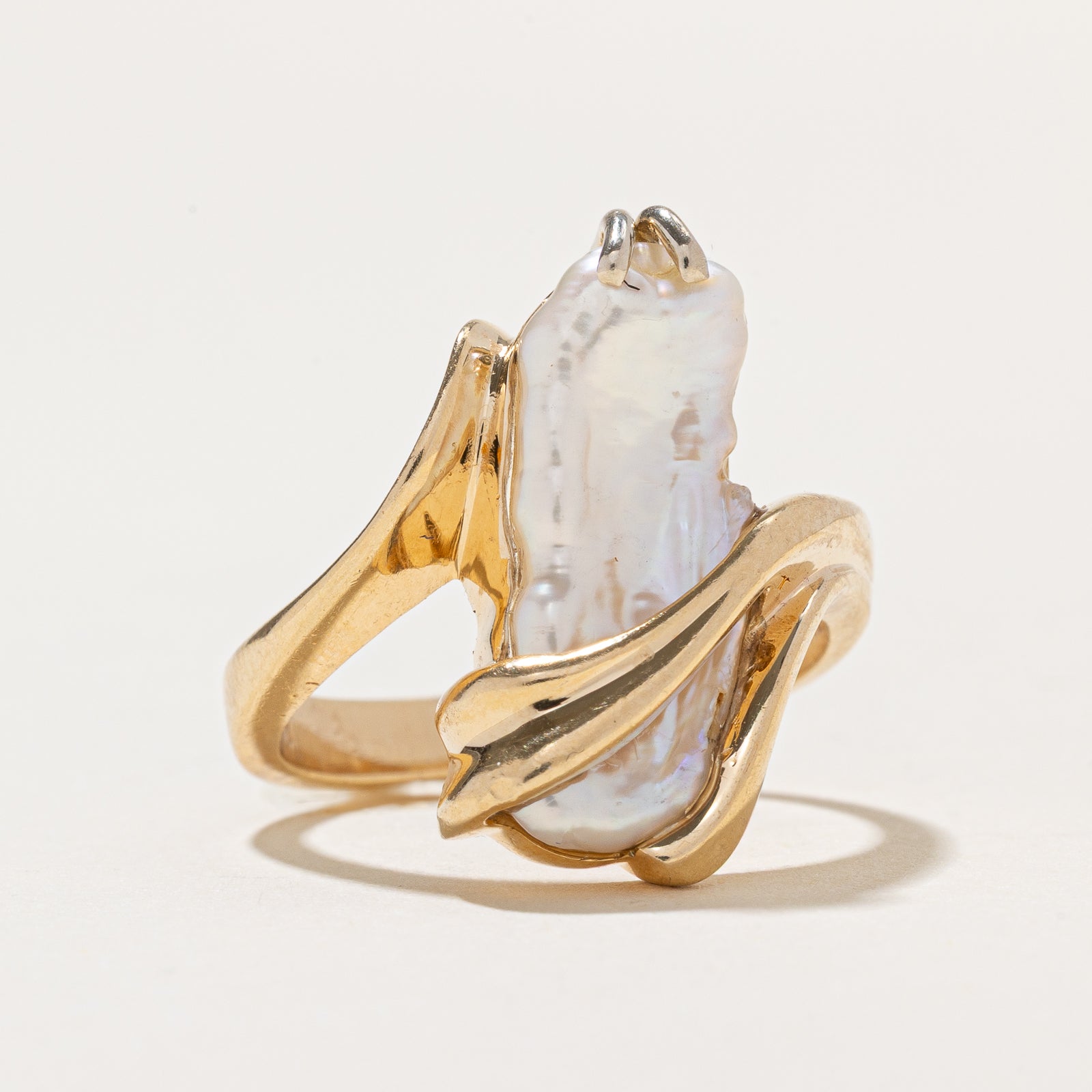 Baroque Pearl Bypass Ring | SZ 7.25
