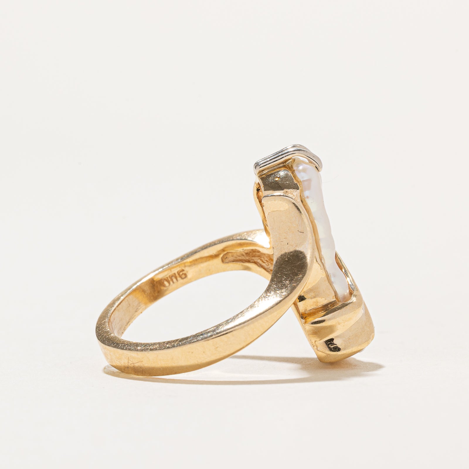 Baroque Pearl Bypass Ring | SZ 7.25