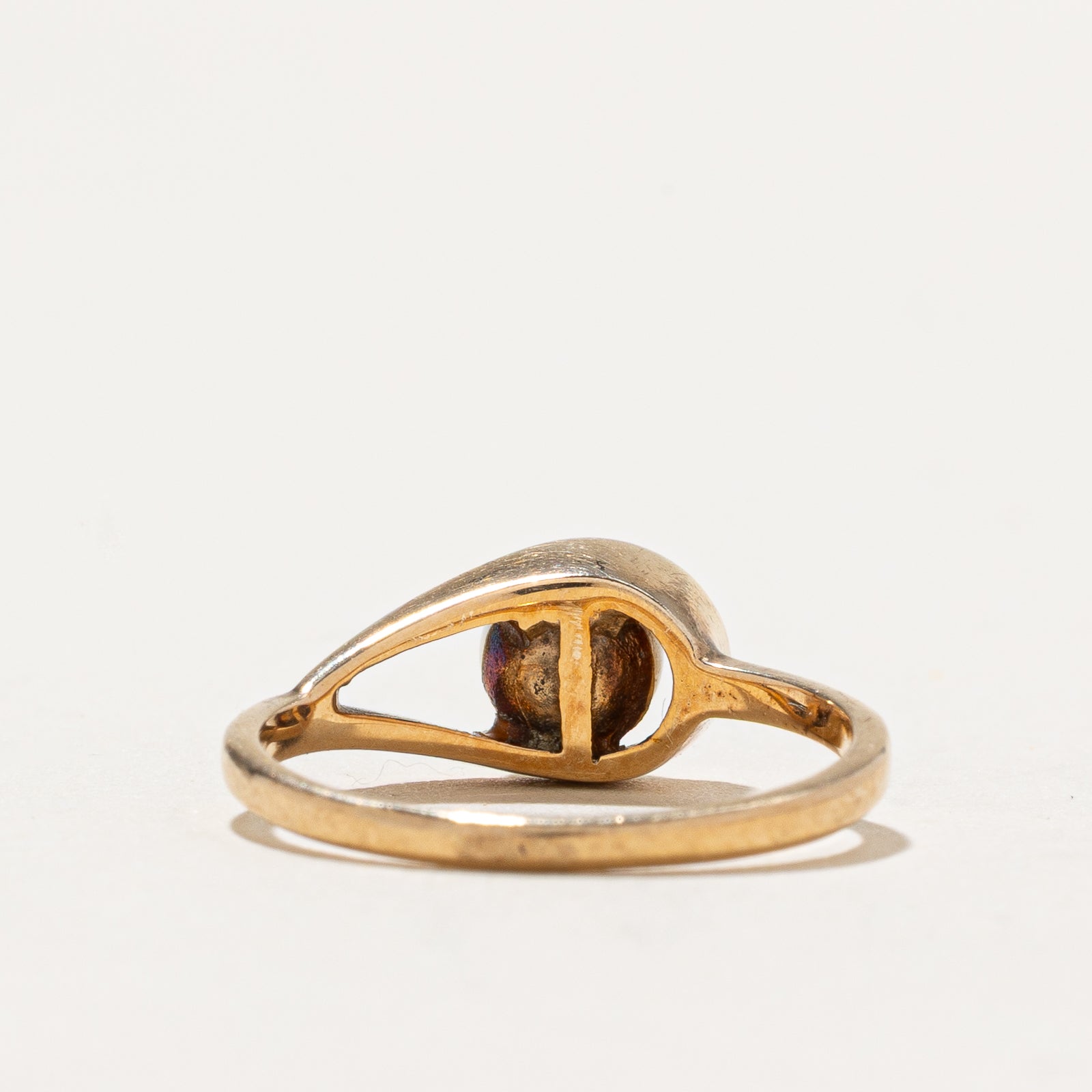 Solitaire Pearl Geometric Ring | SZ 5
