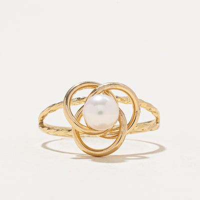 Solitaire Pearl Abstract Ring | SZ 6.5