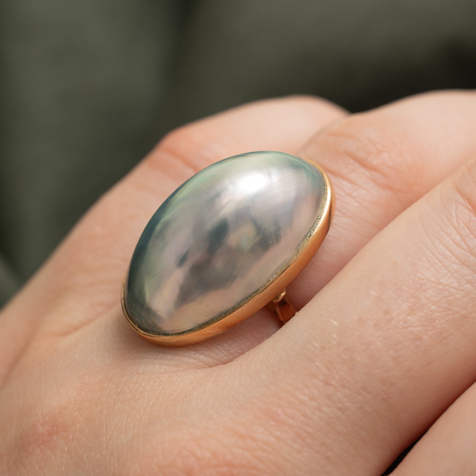Solitaire Pearl Cocktail Ring | SZ 4.5