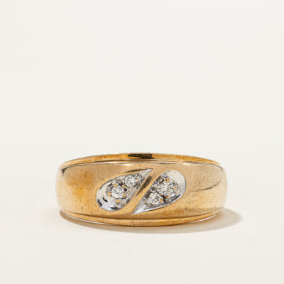 10K Diamond Teardrop Design Ring | 0.06ctw | SZ 9.75