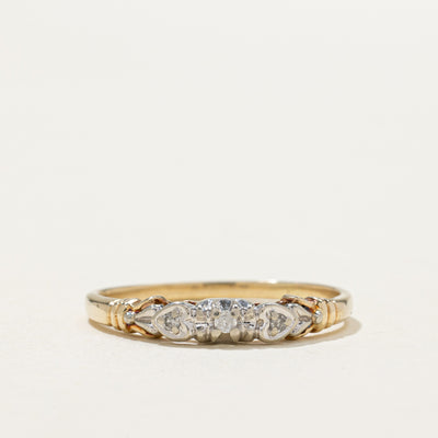 10K Two Tone Diamond Heart Ring | 0.05ctw | SZ 9.25