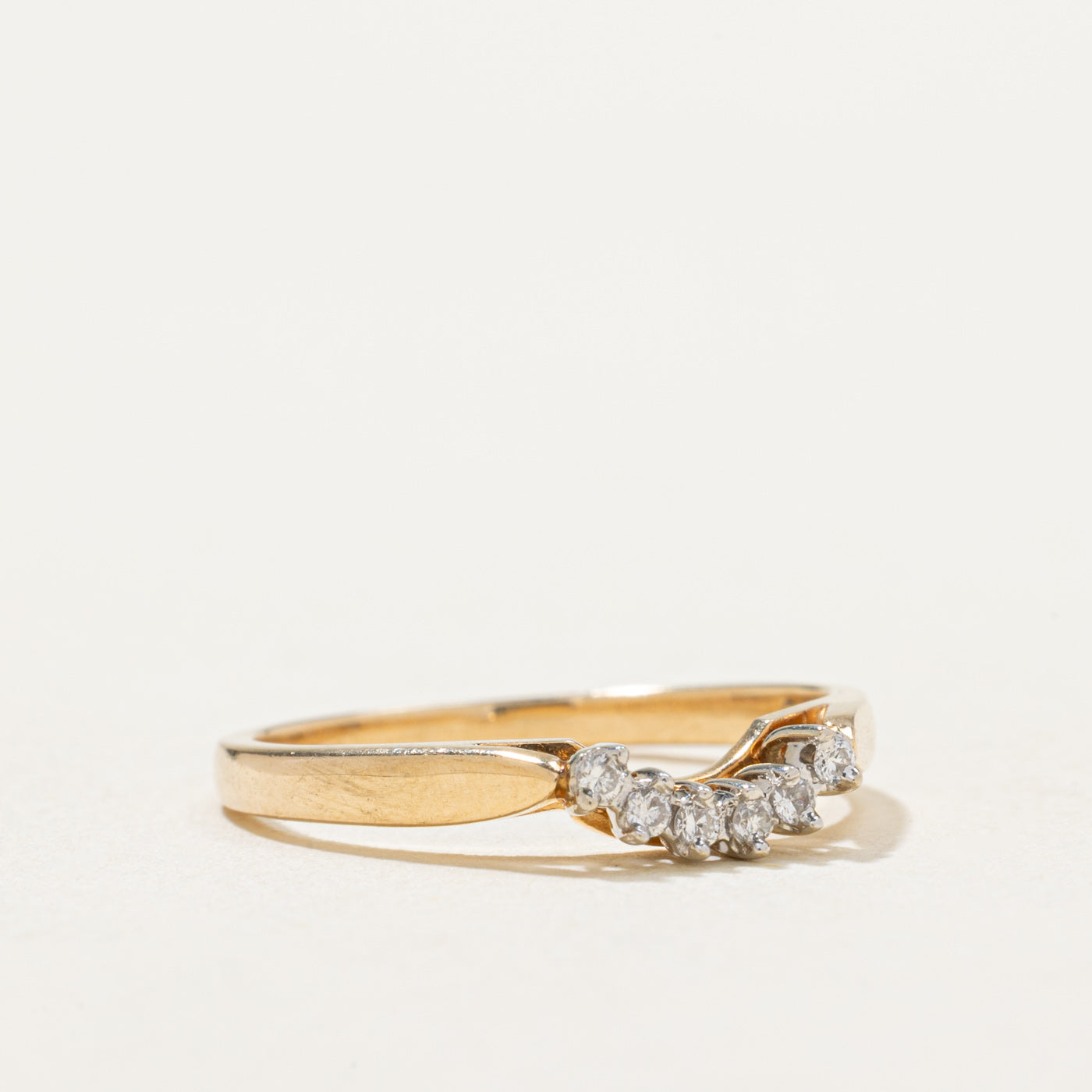 14K Diamond Contour Ring | SZ 5.5