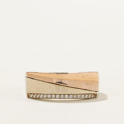 18K Tri Toe Gold Semi Eternity Diamond Band | 0.035ctw | SZ 9.5