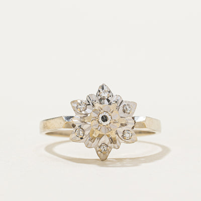 18K Illusion Set Diamond Petal Ring | 0.06ctw | SZ 6.5