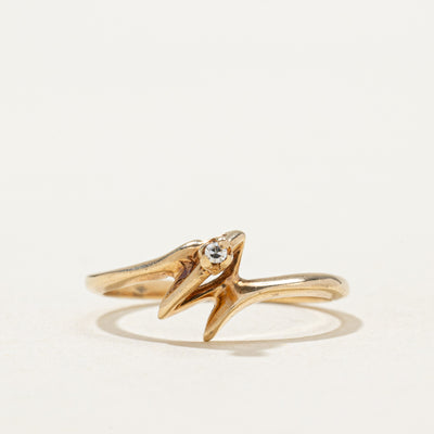10K Diamond Zigzag Abstract Ring | 0.01ct | SZ 4.5