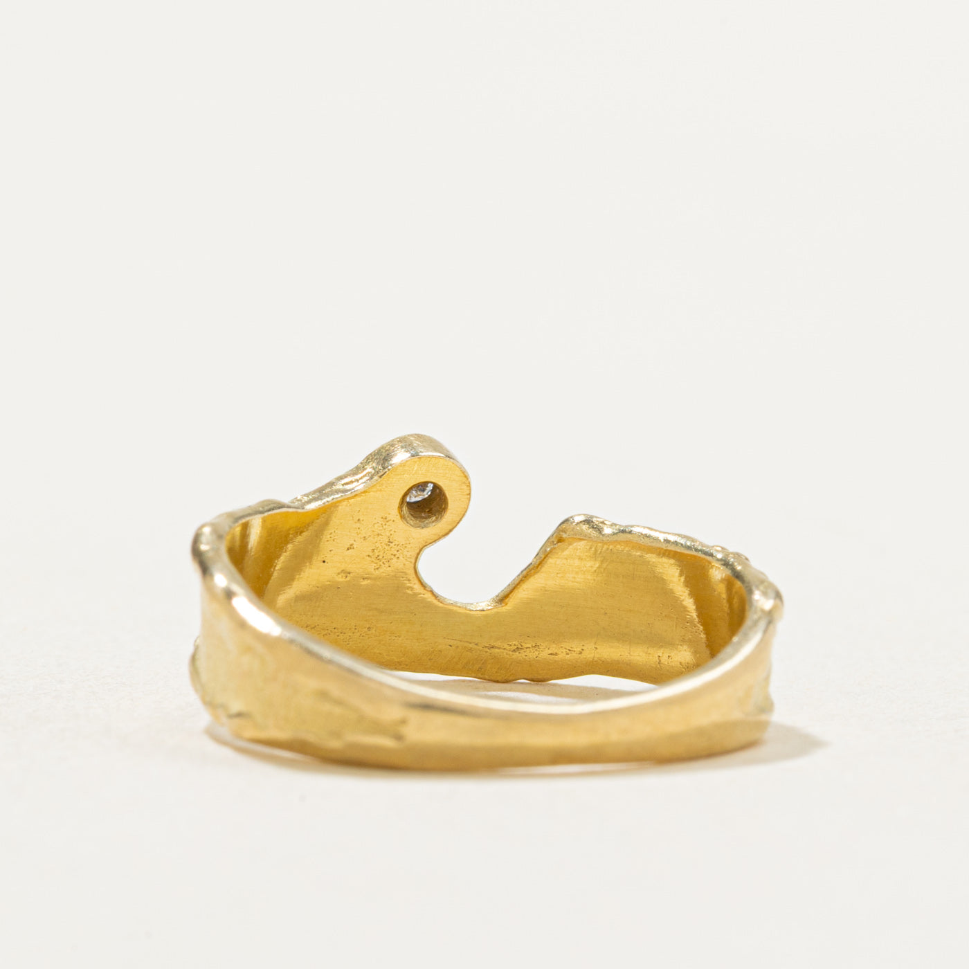 10K Diamond Textured Abstract Ring | 0.01ct | SZ 4.5