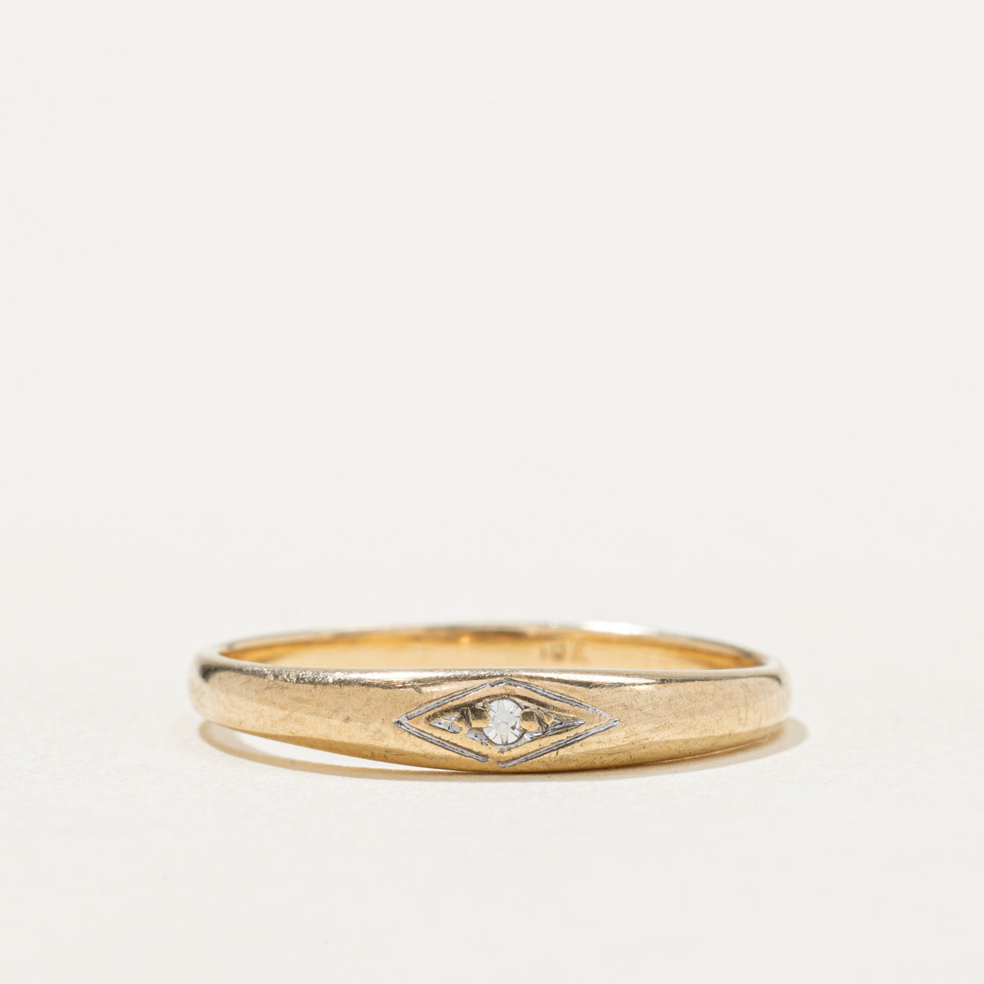 10K Single Stone Diamond Petite Ring | 0.01ctw | SZ 8.75
