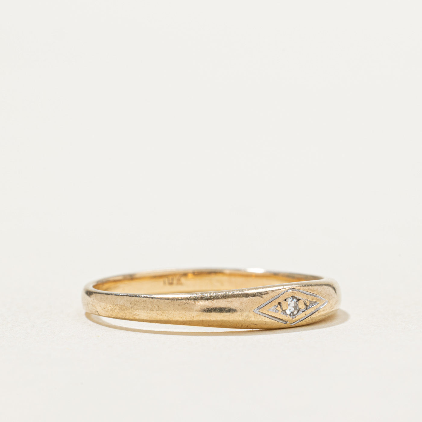 10K Single Stone Diamond Petite Ring | 0.01ctw | SZ 8.75