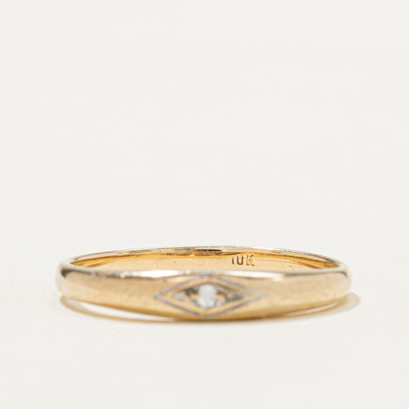 10K Single Stone Diamond Petite Ring | 0.01ctw | SZ 8.75