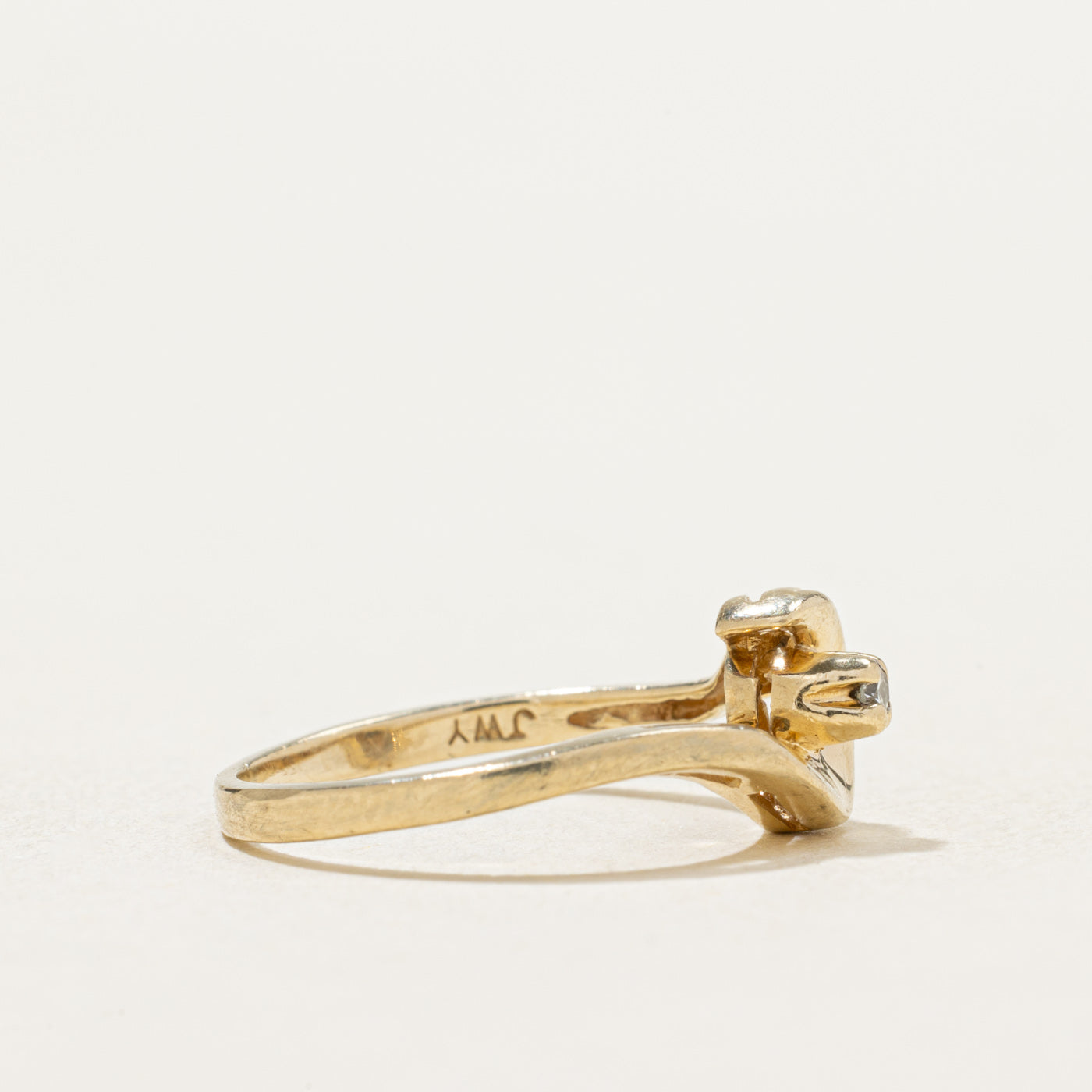 10K Diamond Crescent Ring | 0.02ctw | SZ 4.25