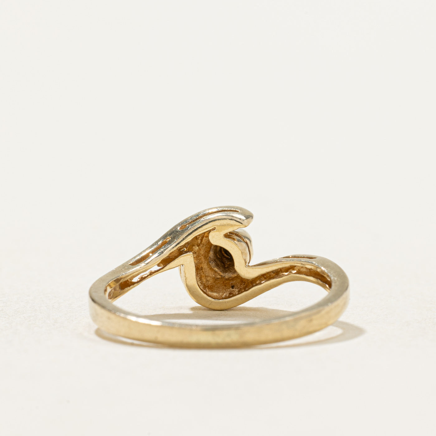 10K Diamond Crescent Ring | 0.02ctw | SZ 4.25