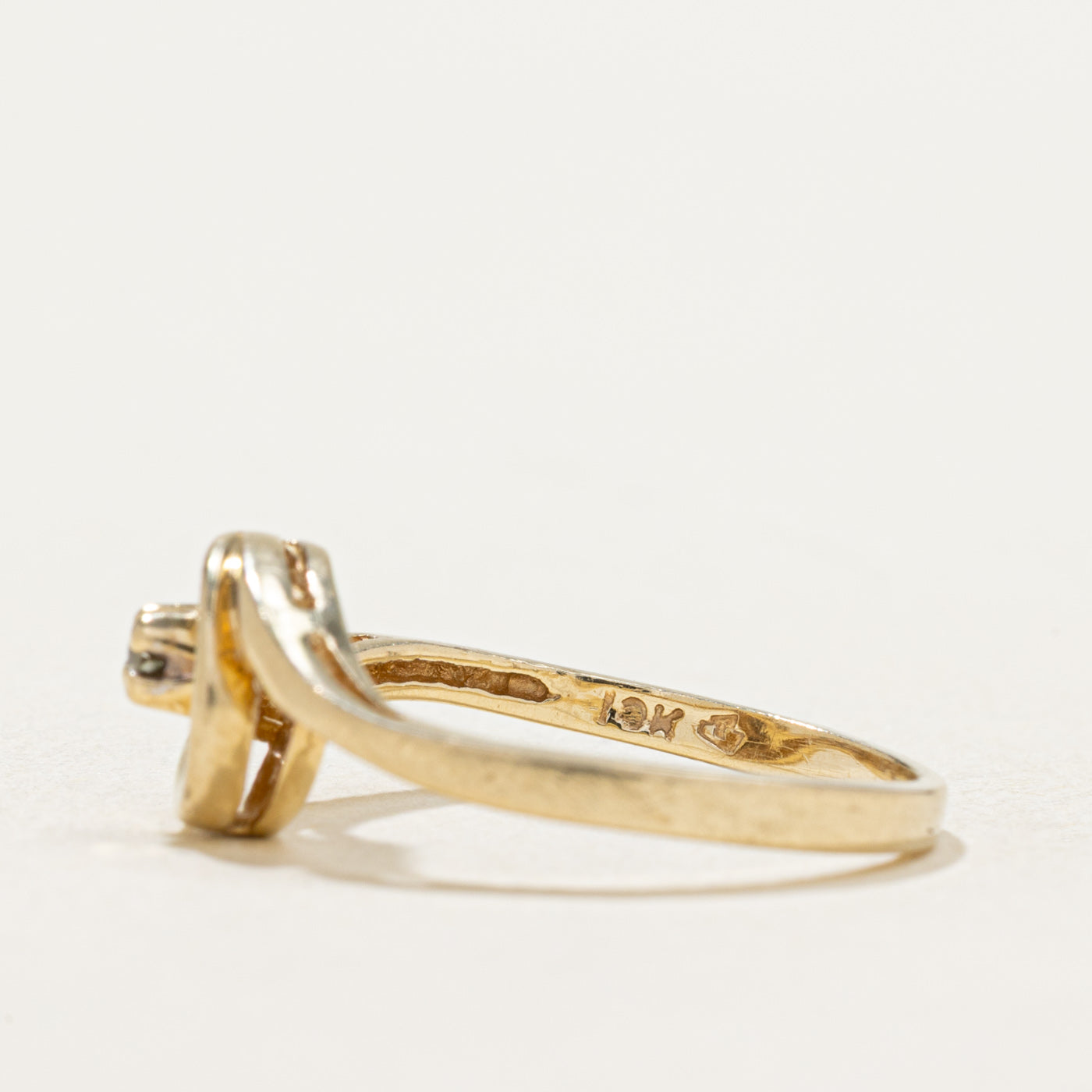 10K Diamond Crescent Ring | 0.02ctw | SZ 4.25