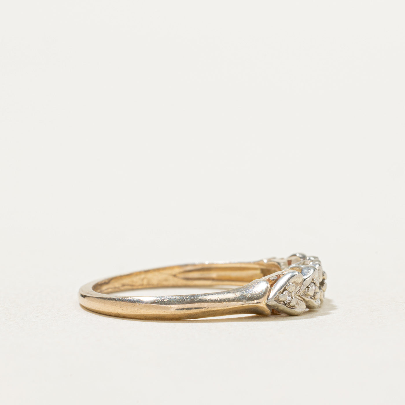 14K Illusion Set Diamond Hearts Ring | 0.02ctw | SZ 5.75