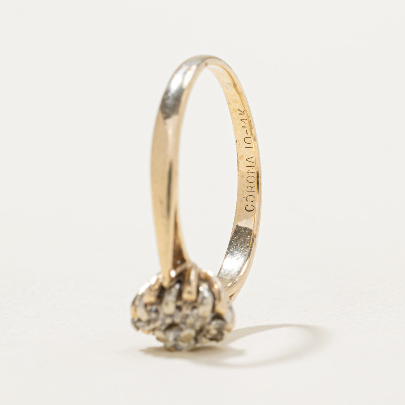 Diamond Petal Reverse Tapered Ring | 0.10ctw | SZ 5.75