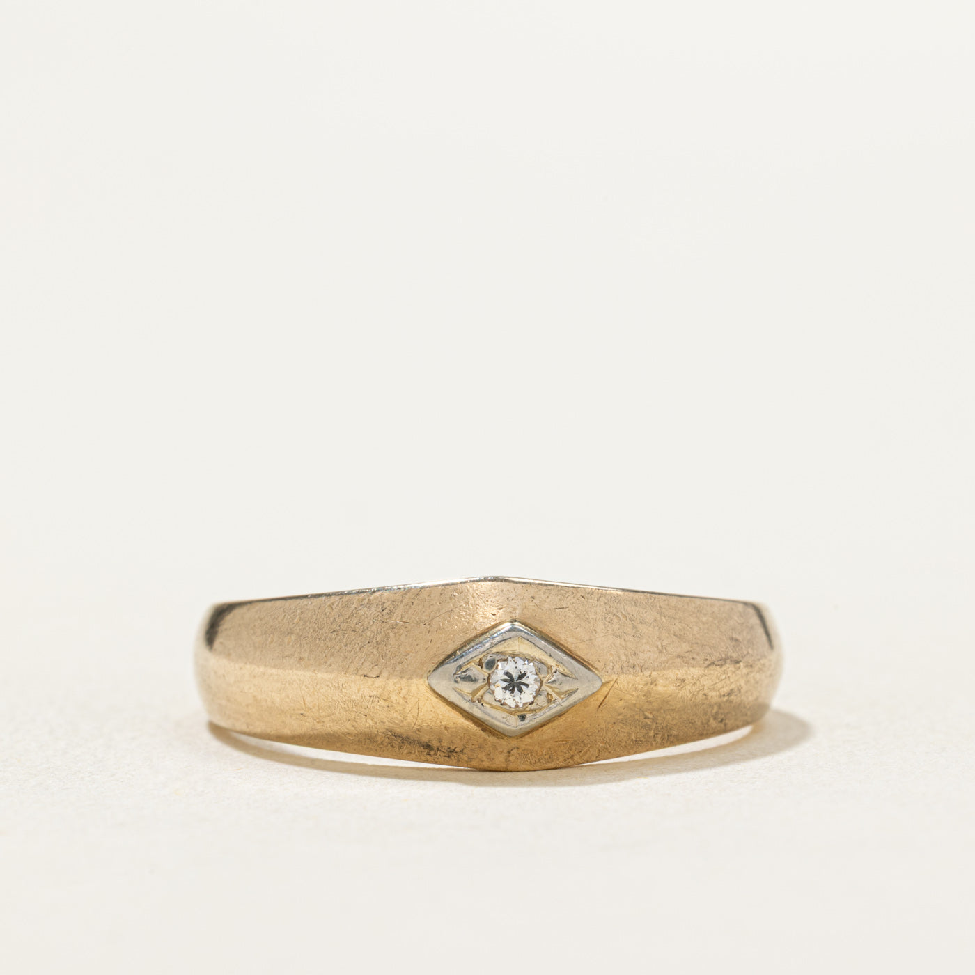 Diamond Pentagon Knife Edge Ring | 0.03ct | SZ 11.25