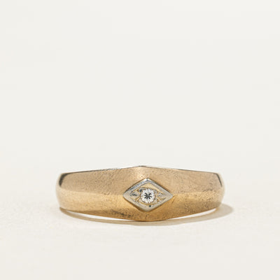 Diamond Pentagon Knife Edge Ring | 0.03ct | SZ 11.25