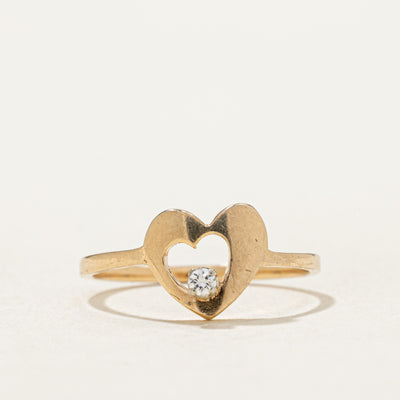 14K Diamond Open Heart Ring | 0.03ct | SZ 4.75