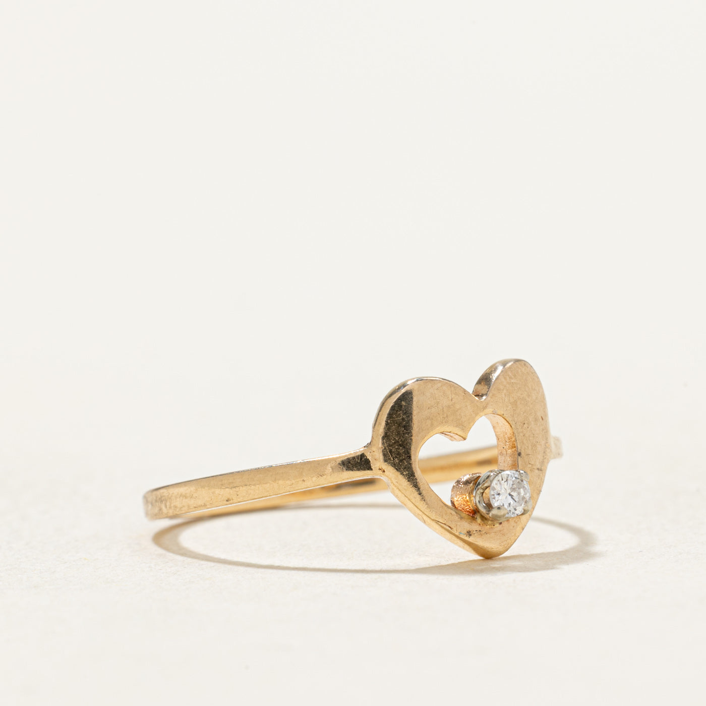 14K Diamond Open Heart Ring | 0.03ct | SZ 4.75