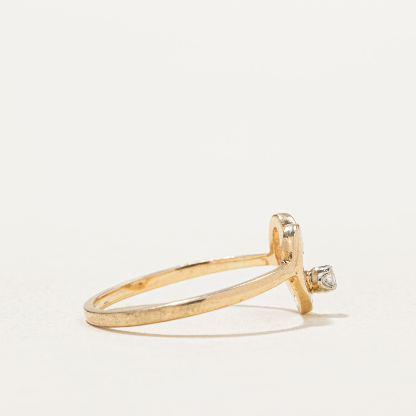14K Diamond Open Heart Ring | 0.03ct | SZ 4.75