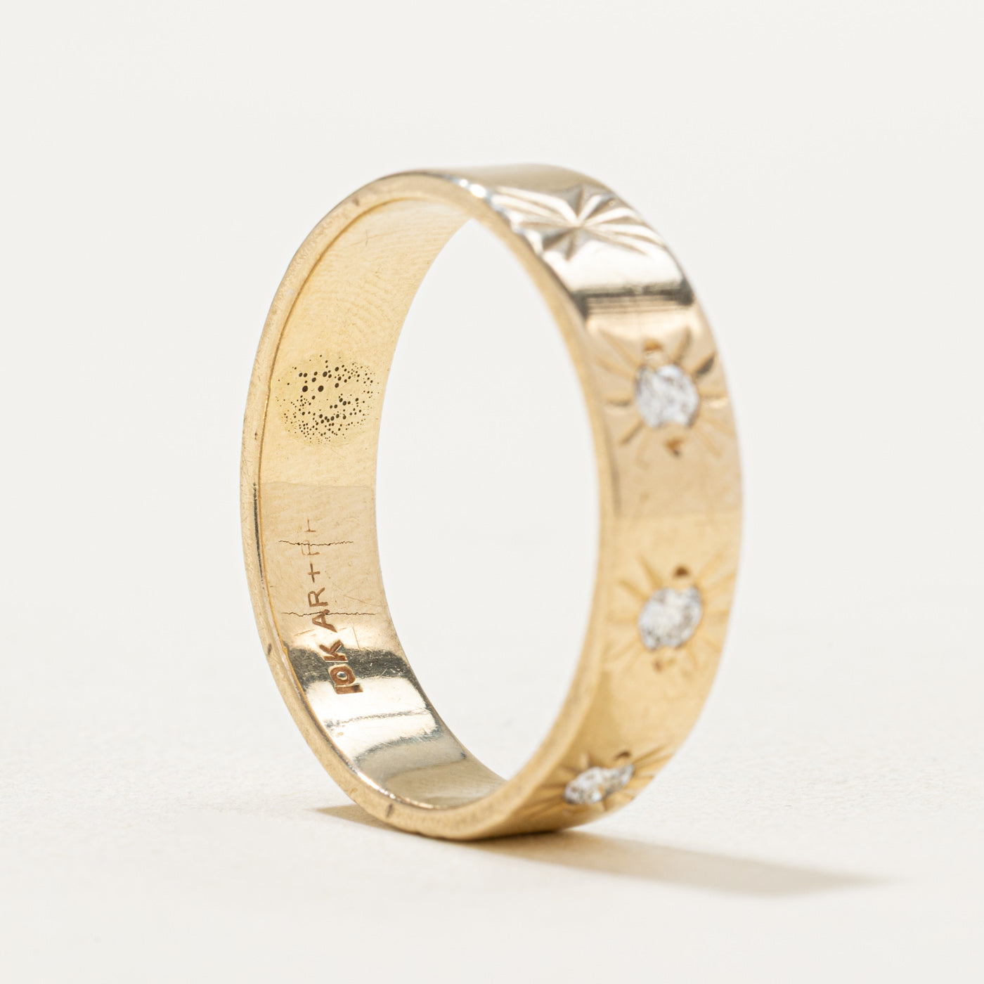 10K Three Stone Star Set Diamond Band | 0.15ctw | SZ 9.75