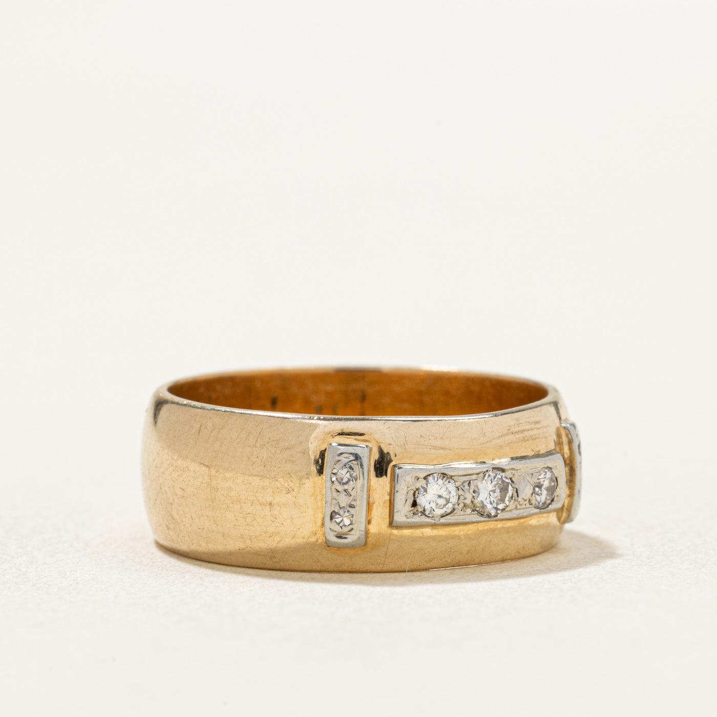 14K Multi Column Diamond Band | 0.15ctw | SZ 9.25