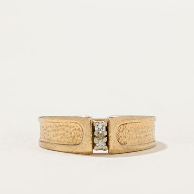 10K Two Stone Diamond Textured Ring | 0.04ctw | SZ 8.25
