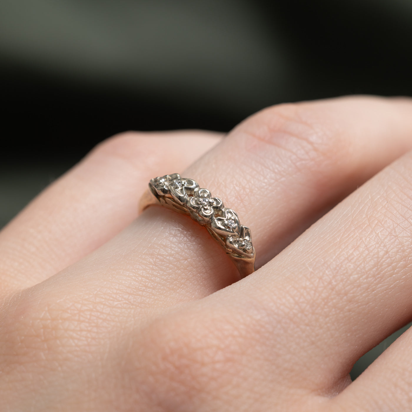 14K Illusion Set Diamond Hearts Ring | 0.02ctw | SZ 5.75