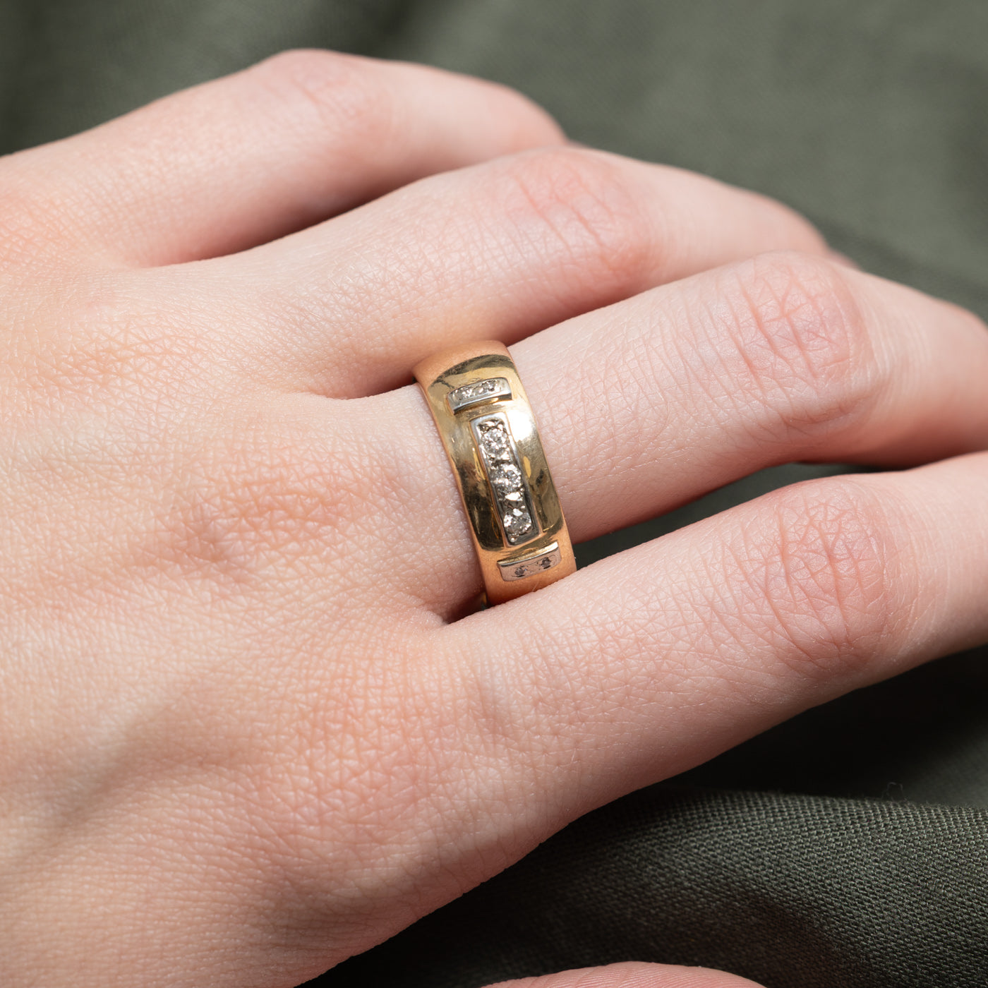 14K Multi Column Diamond Band | 0.15ctw | SZ 9.25