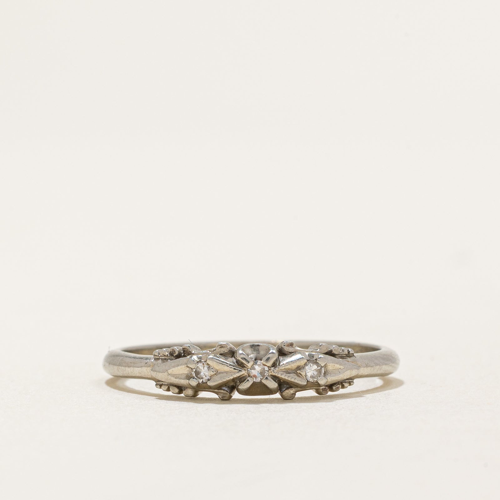 Three Stone Diamond Ring | 0.015ctw | SZ 7.5