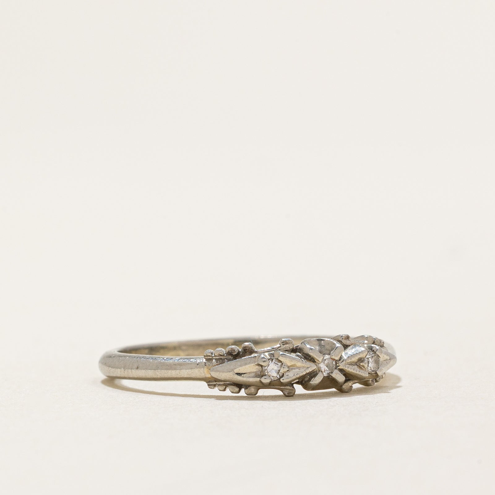 Three Stone Diamond Ring | 0.015ctw | SZ 7.5