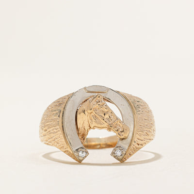 Diamond Horse Cocktail Ring | 0.015ctw | SZ 12.75