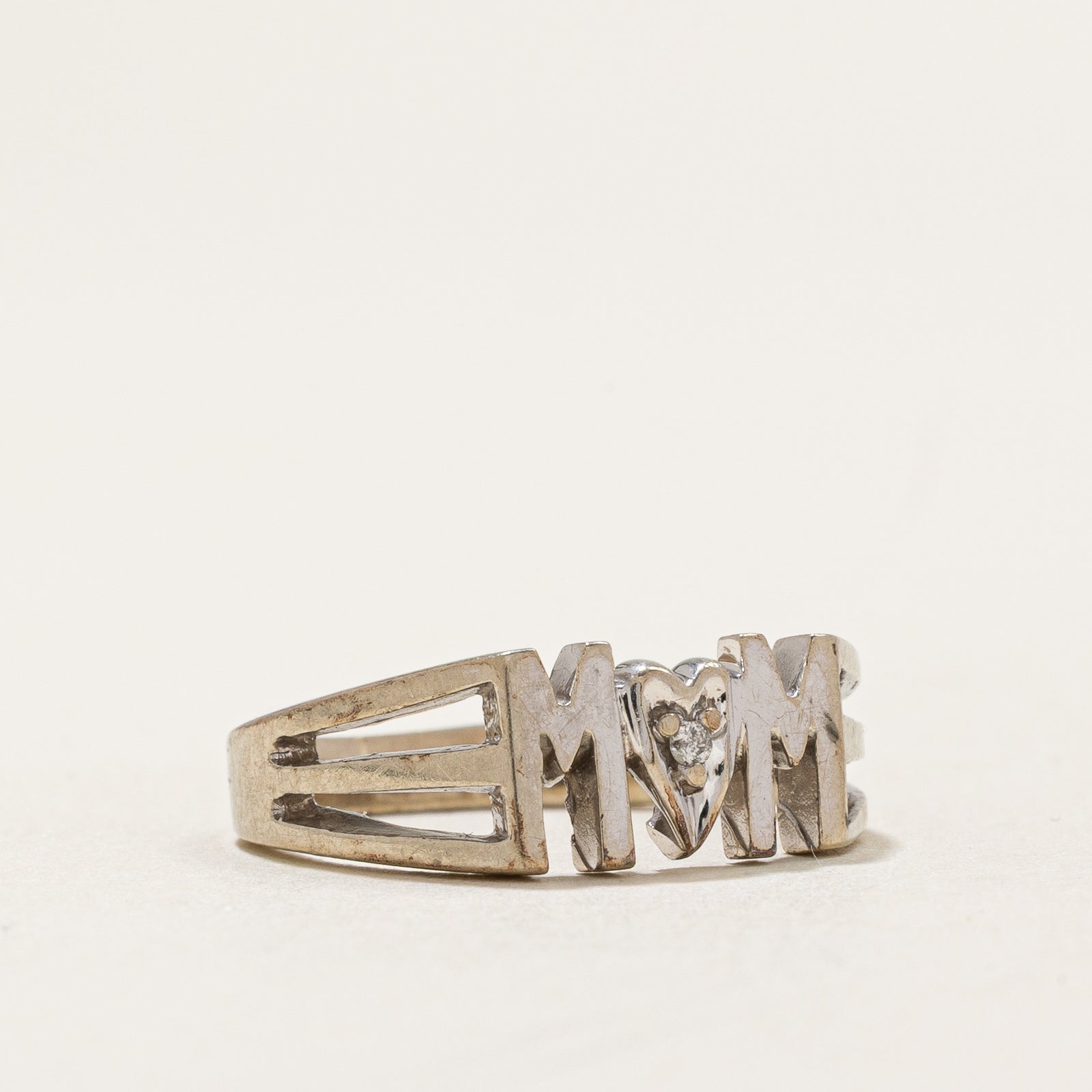 Single Stone Diamond 'Mom' Ring | 0.003ct | SZ 4