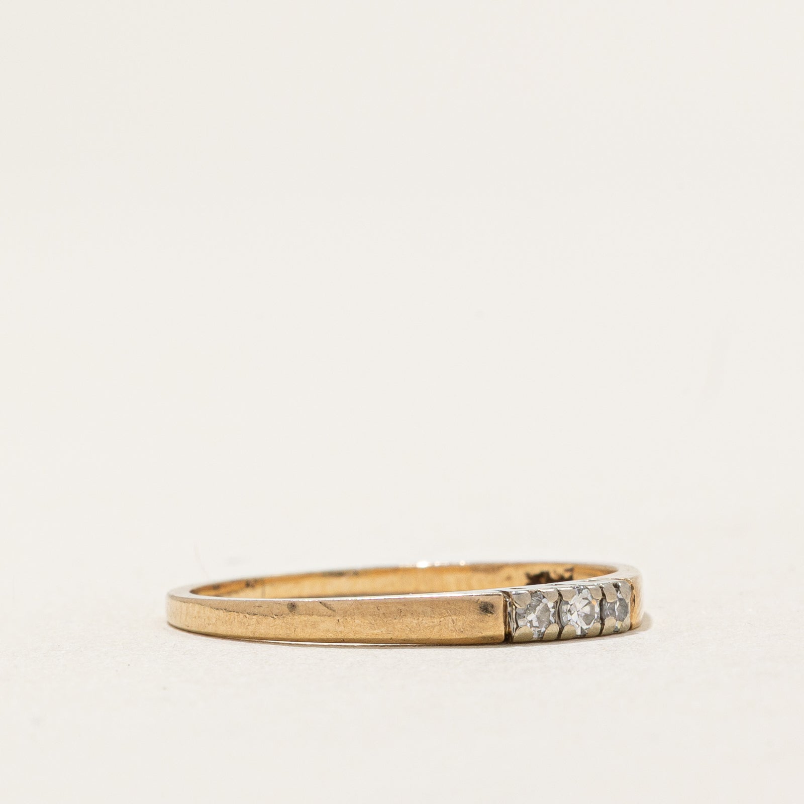 Bague trois diamants | 0,03 ct au total | Taille 6