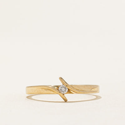 Single Stone Diamond Cross Over Ring | 0.048ct | SZ 7.5
