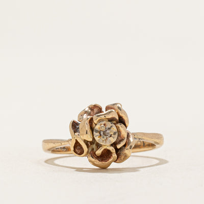 Single Stone Diamond Flower Ring | 0.004ct | SZ 4.75