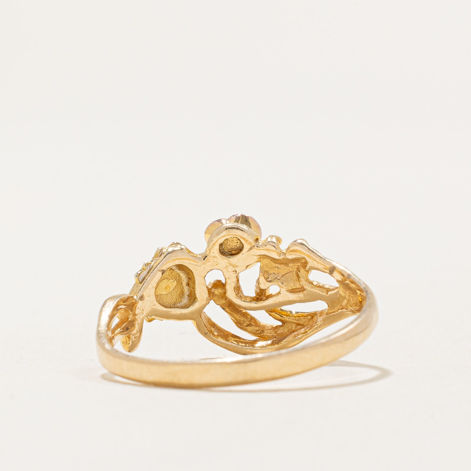 Bague florale en diamant unique | 0,02 ct | Taille 7