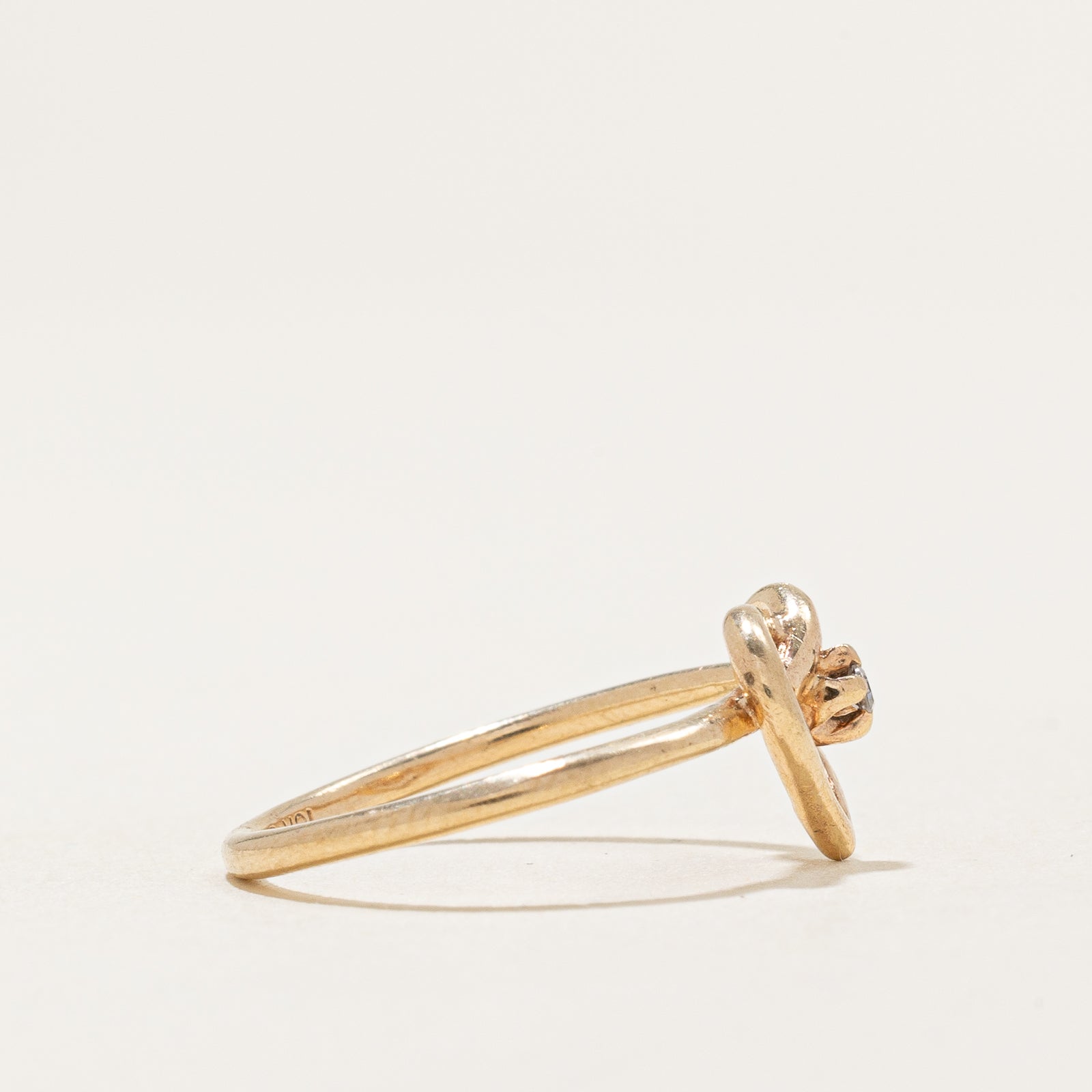 Bague cœur en diamant unique | 0,01 ct | Taille 4,5
