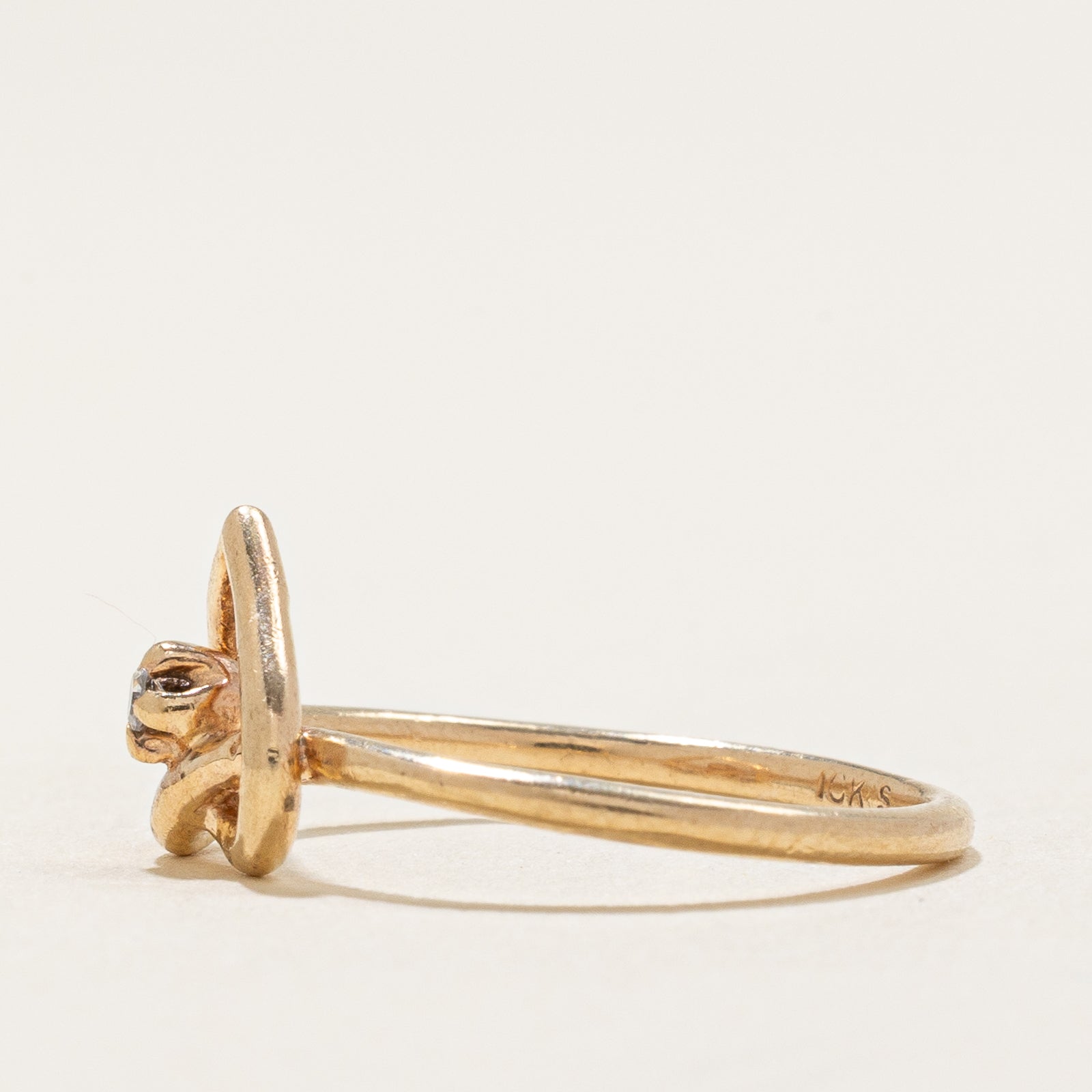 Bague cœur en diamant unique | 0,01 ct | Taille 4,5