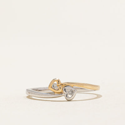 Two Stone Diamond Cross Over Ring | 0.02ctw | SZ 7.25