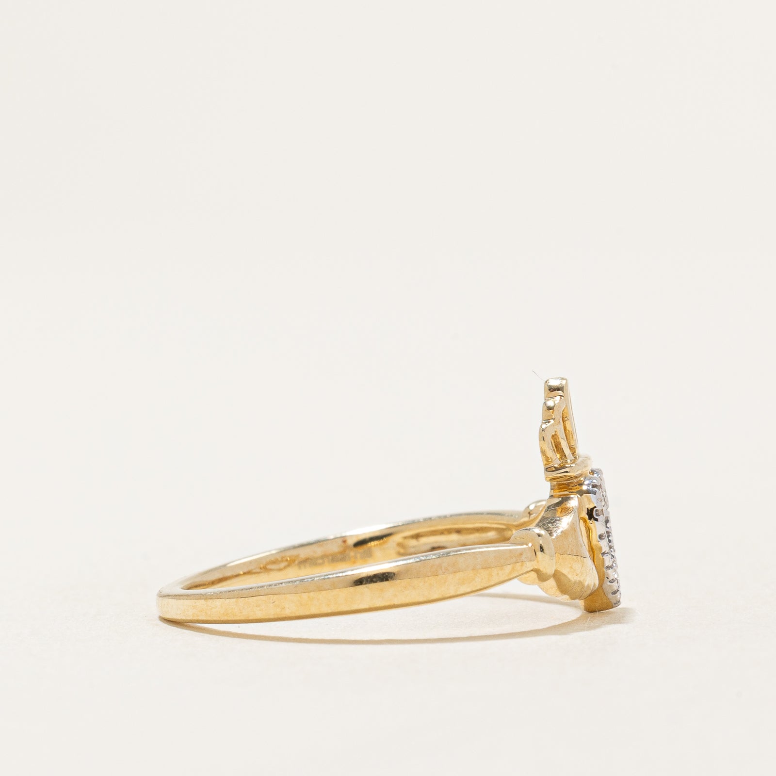 Diamond Accent Claddagh Ring | 0.02ctw | SZ 7.5