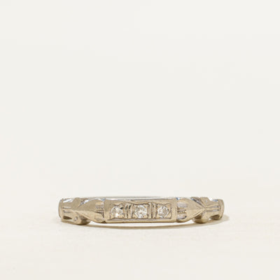 Three-Stone Diamond Engraved Ring | SZ 6