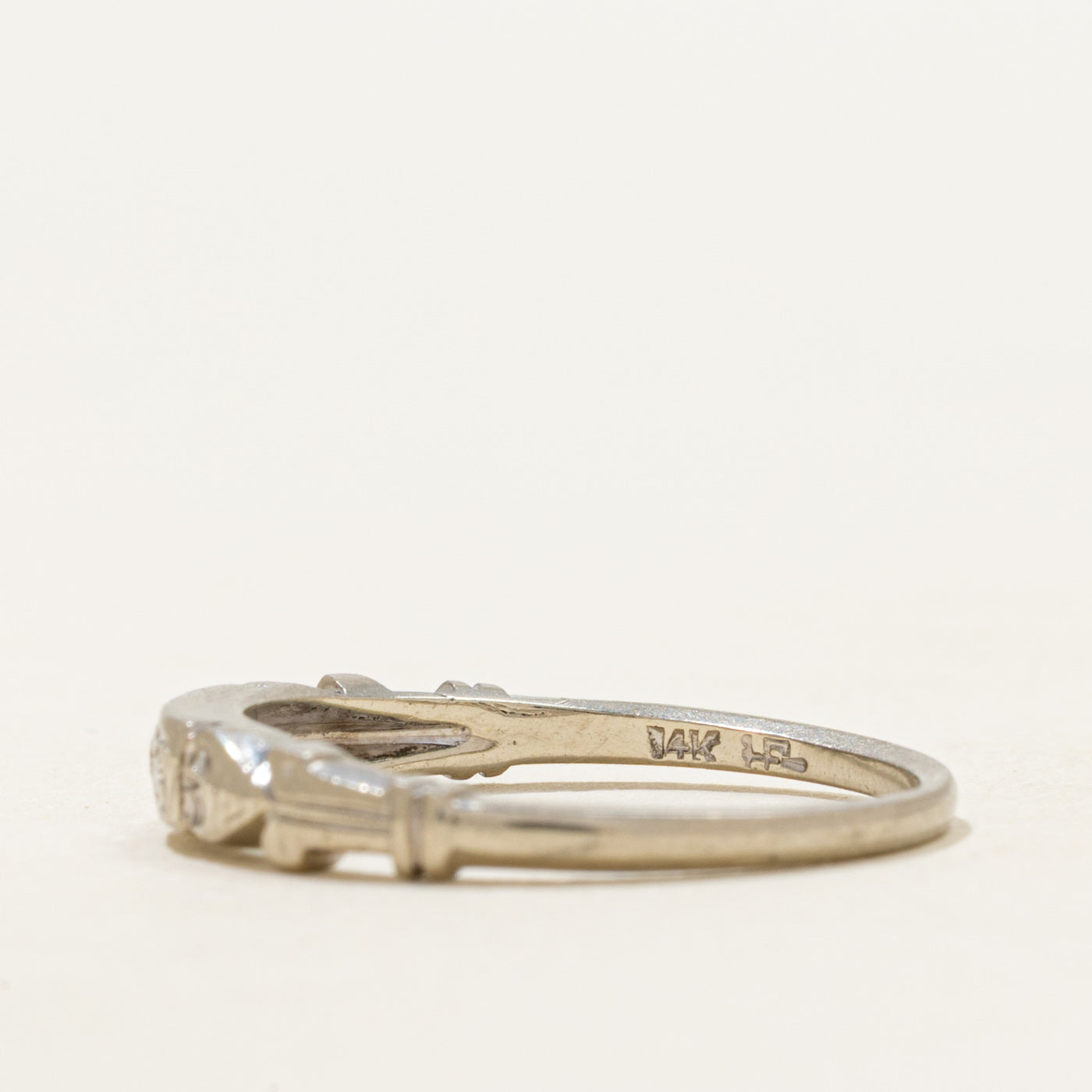 Three-Stone Diamond Engraved Ring | SZ 6