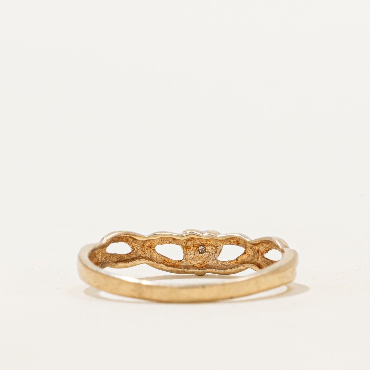 Diamond Heart Twisted Ring | SZ 6