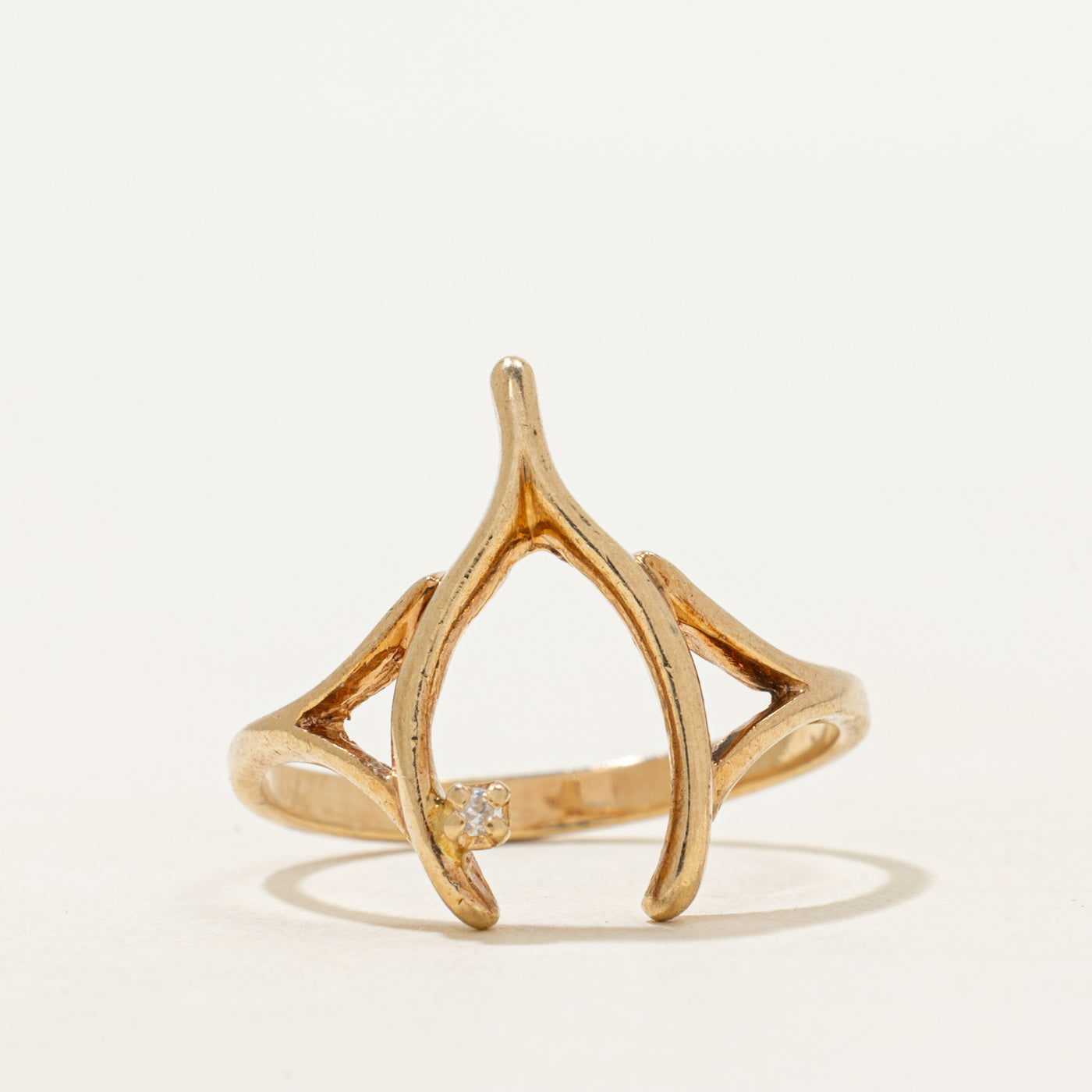 Diamond Wishbone Ring | SZ 6