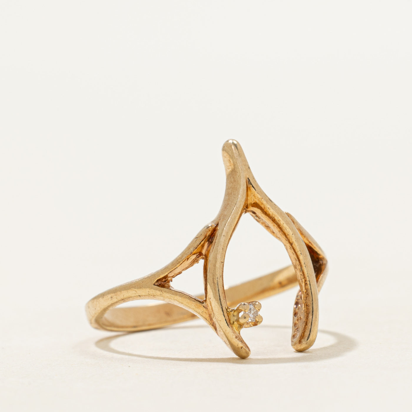 Diamond Wishbone Ring | SZ 6
