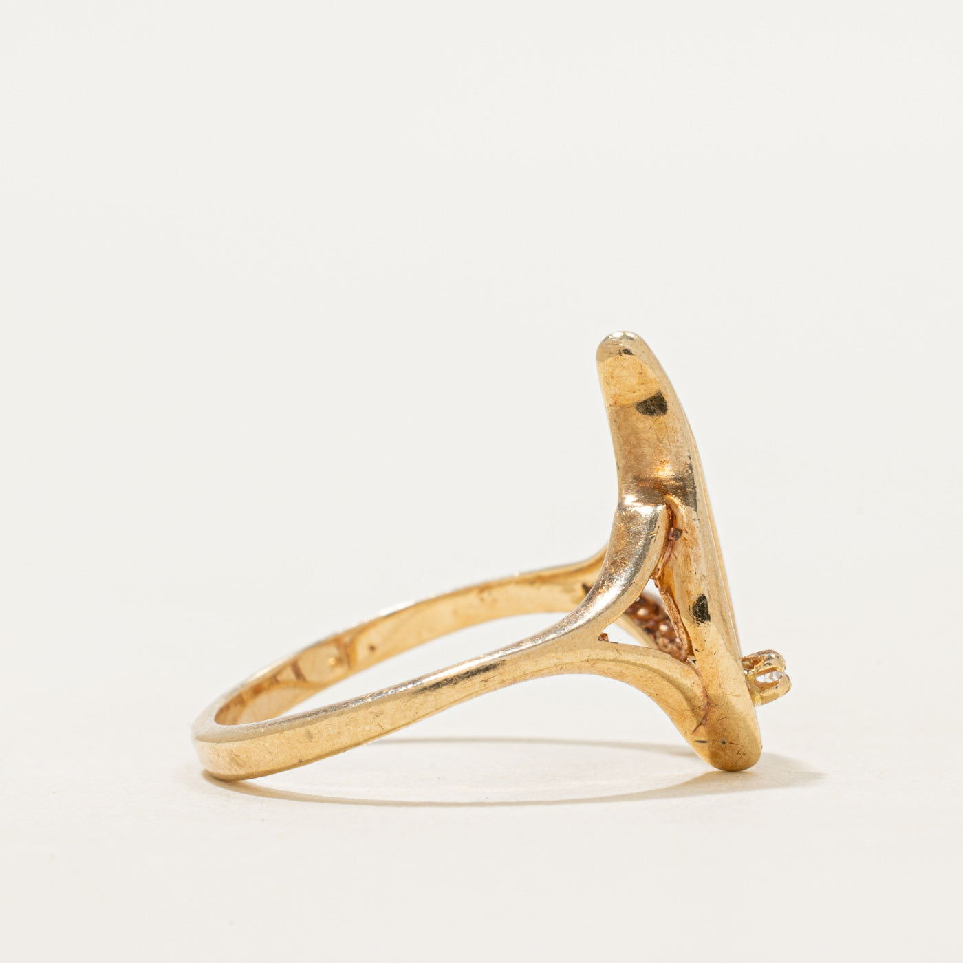 Diamond Wishbone Ring | SZ 6
