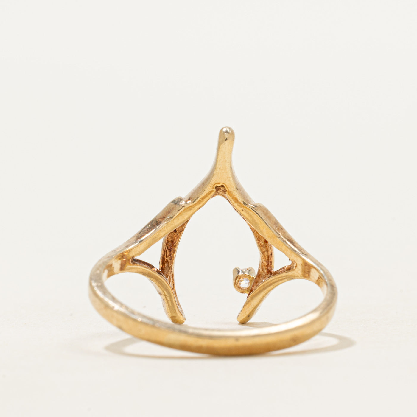 Diamond Wishbone Ring | SZ 6